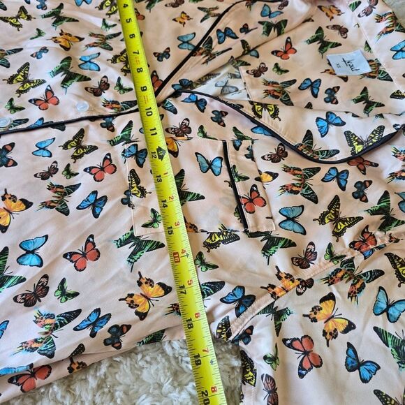 LEZAT Butterfly Pjs Set Size XS 100% Silk Pink Blue - Picture 8 of 14